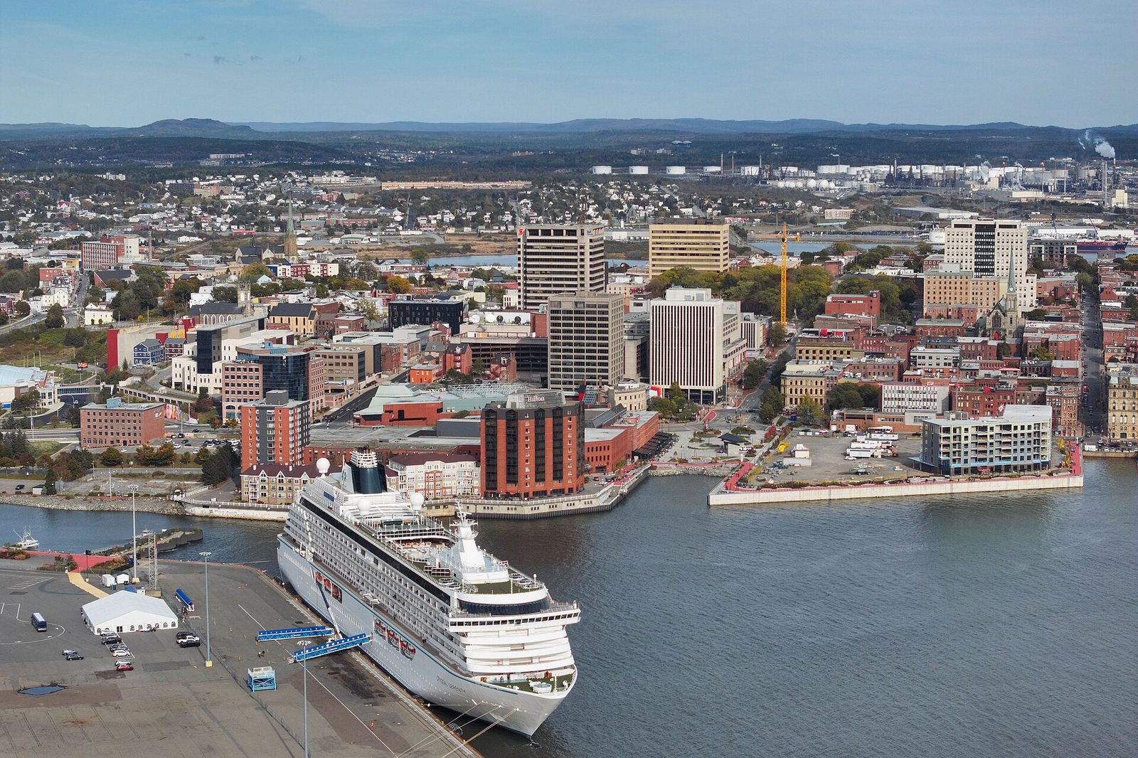 Aerial view of Saint John, New Brunswick, on the Bay of Fundy.