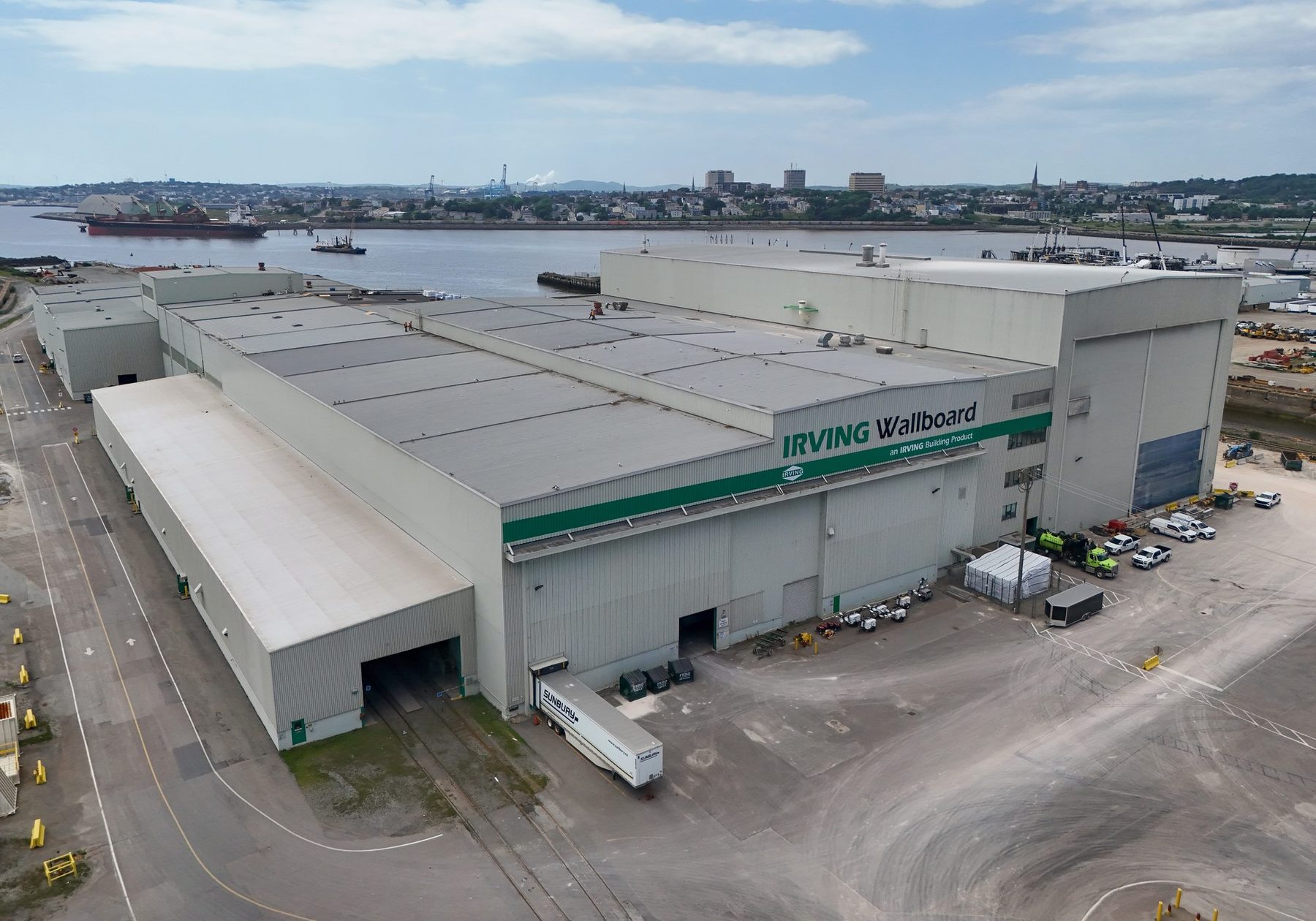 The Irving wallboard plant in Saint John, built in the buildings of the former Saint John Shipbuilding yard.